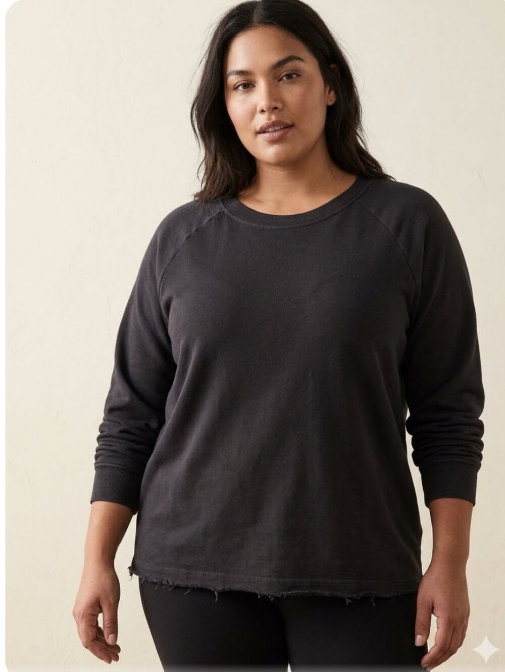 Alternative Apparel Lazy Day Black Burnout French Terry Pullover Size Large